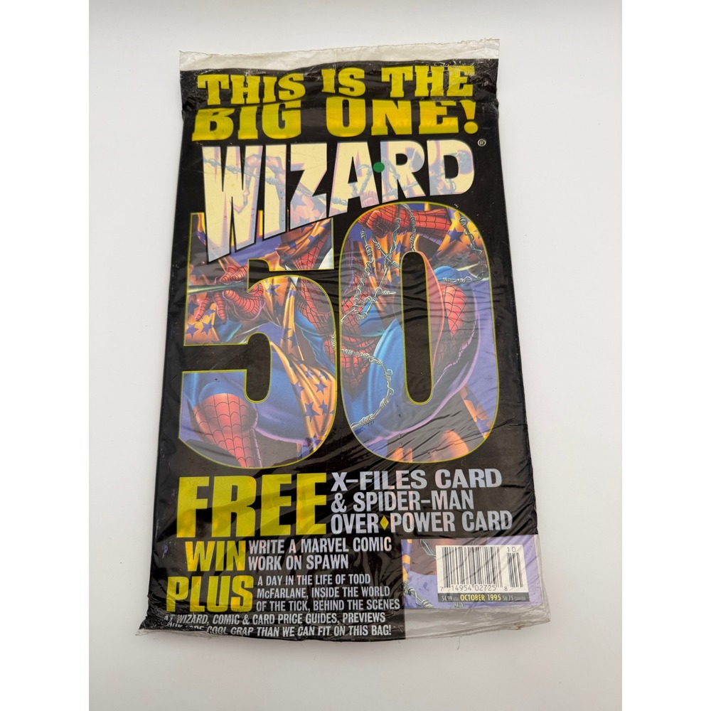 Wizard Magazine 50 Oct 1995 Sealed Spider-Man Cover X-Files OverPower Insert